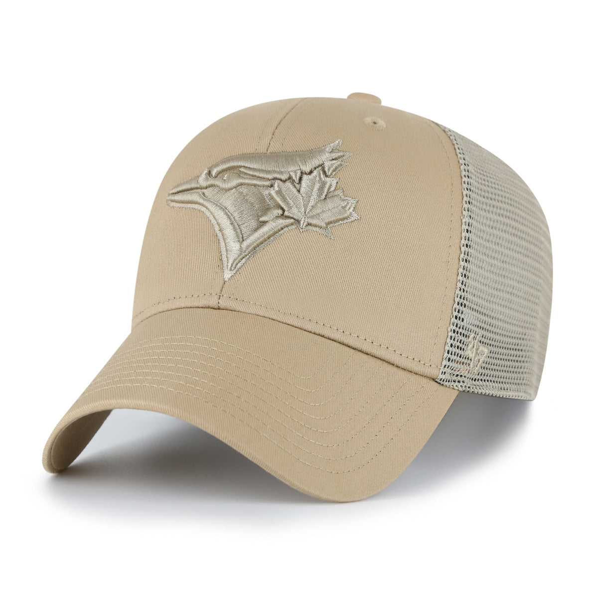 Toronto Blue Jays MLB 47 Brand Men Branson Khaki MVP Trucker Snapback Hat product image 1, provided for visual reference and