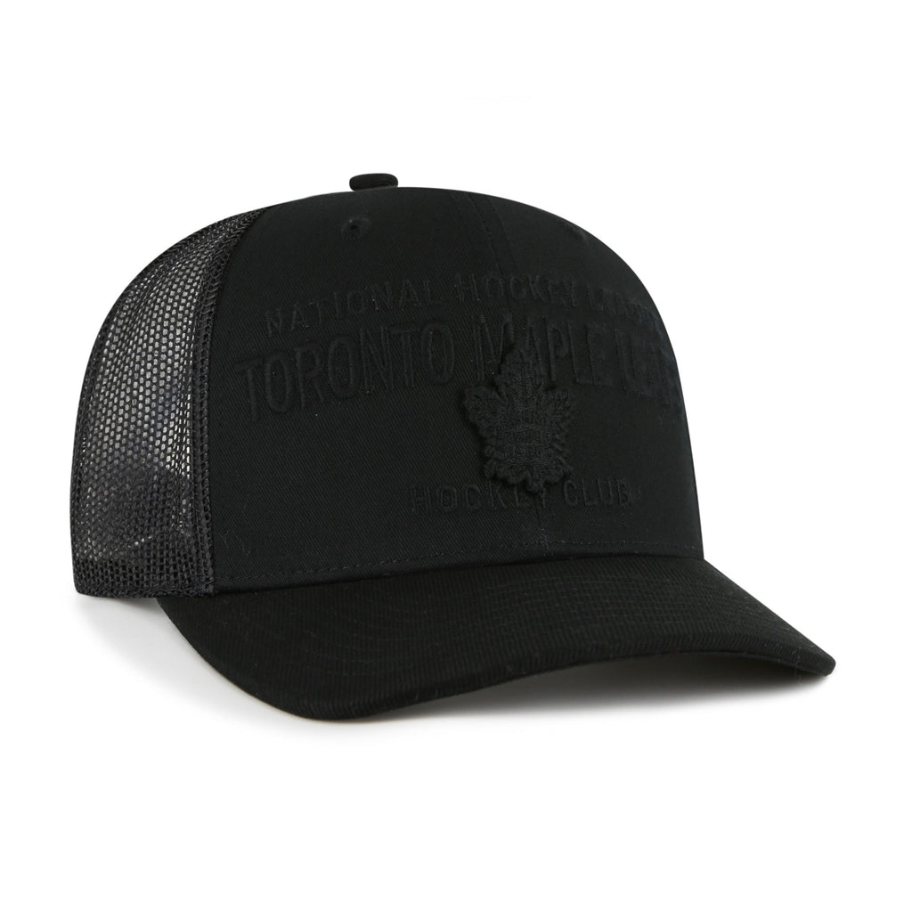 Toronto Maple Leafs NHL 47 Brand Men Black Contemporary Trucker Snapback Hat product image 3, provided for visual reference