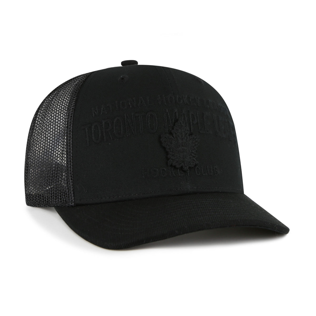 Toronto Maple Leafs NHL 47 Brand Men Black Contemporary Trucker Snapback Hat product image 3, provided for visual reference