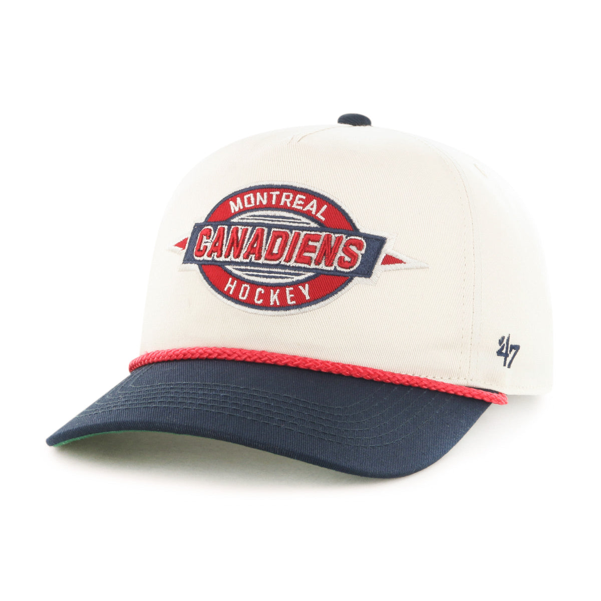 Montreal Canadiens NHL 47 Brand Men Natural Frame Out Hitch Adjustable Hat product image 4, provided for visual reference