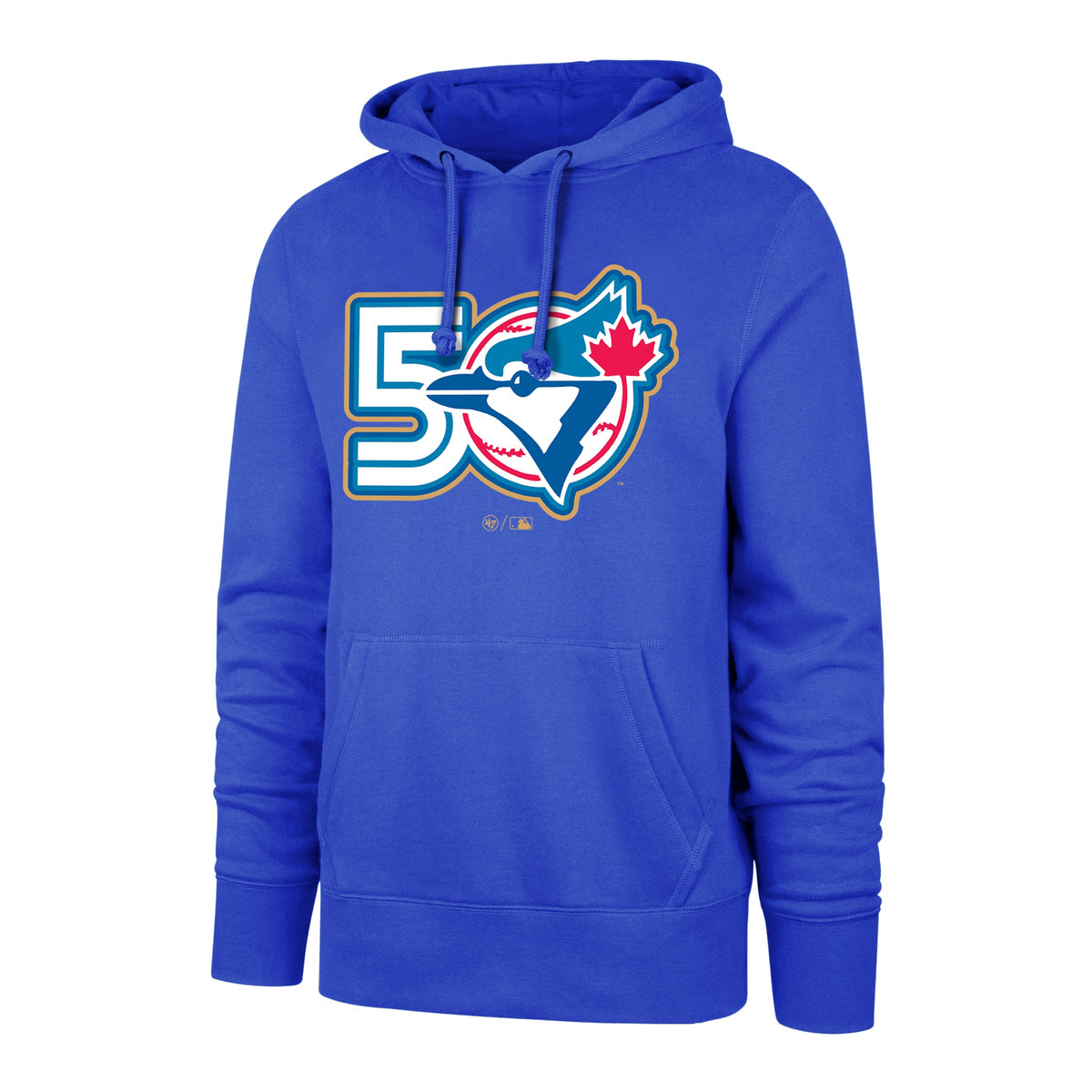 Toronto Blue Jays MLB 47 Brand Men Royal 50th Season Pullover Hoodie product image 1, provided for visual reference and