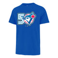 Toronto Blue Jays MLB 47 Brand Men Royal Blue 50th Season Fan T-Shirt product image 1, provided for visual reference and