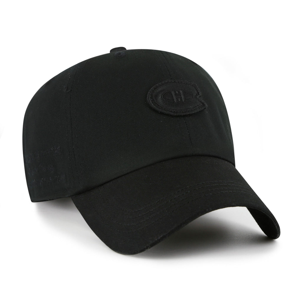 Montreal Canadiens NHL 47 Brand Men Black on Black Contemporary Clean Up Adjustable Hat product image 4, provided for visual
