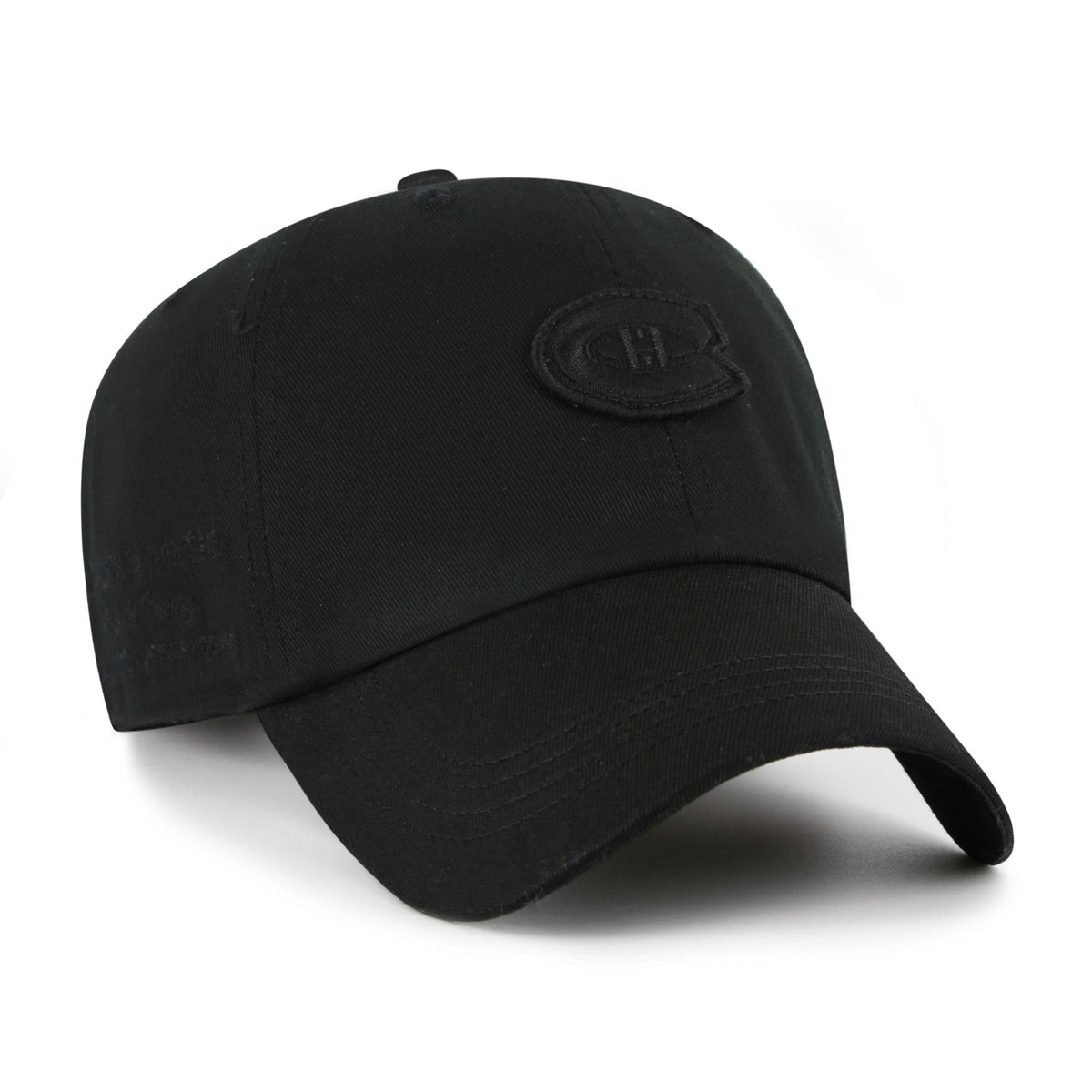 Montreal Canadiens NHL 47 Brand Men Black on Black Contemporary Clean Up Adjustable Hat product image 4, provided for visual