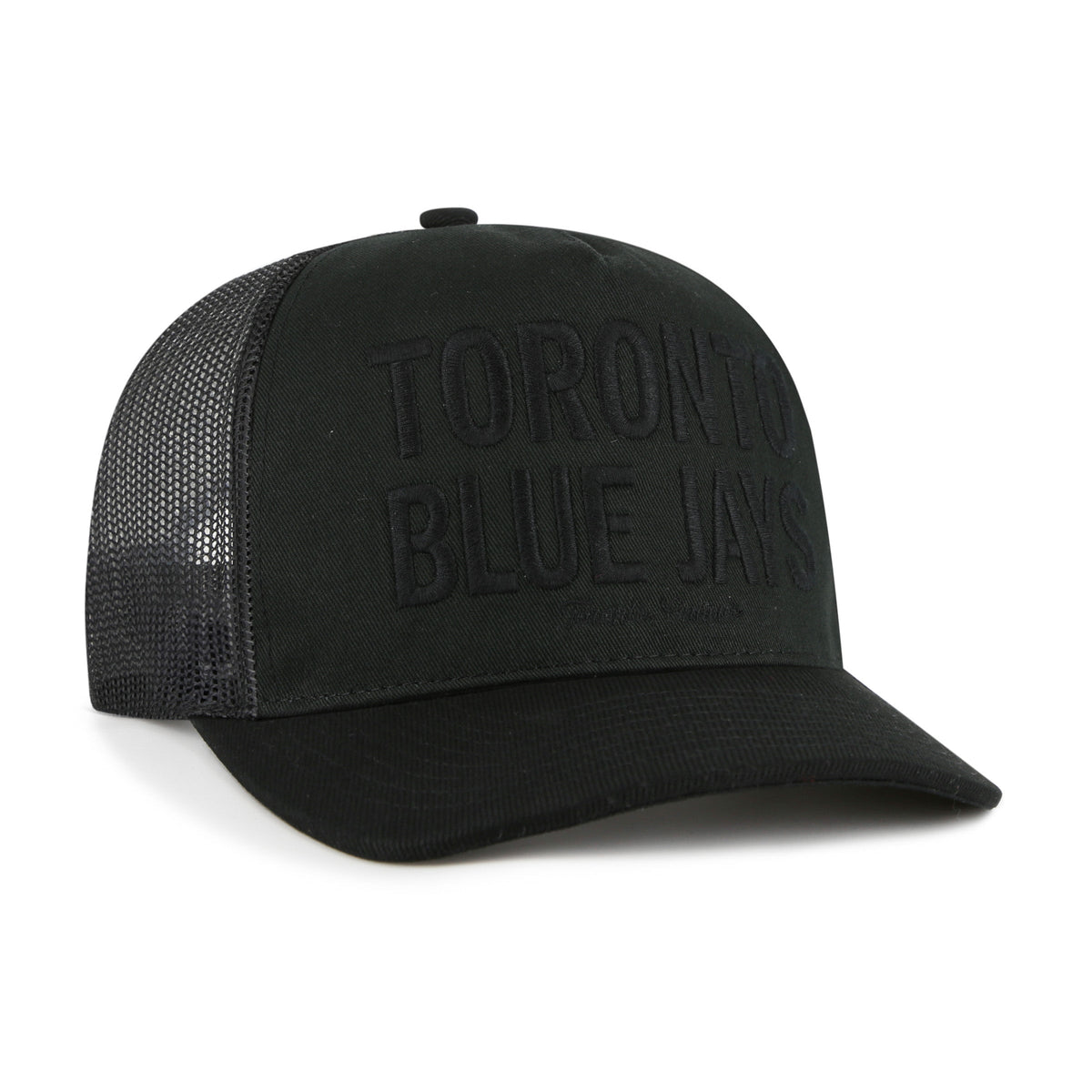 Toronto Blue Jays MLB 47 Brand Men Black Contemporary Trucker Snapback Hat product image 1, provided for visual reference