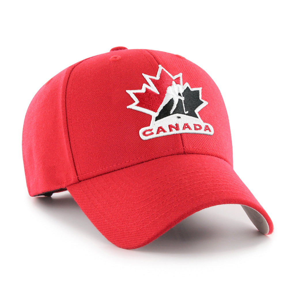 Hockey Canada IIHF 47 Brand Youth Red MVP Adjustable Hat product image 1, provided for visual reference and product detail