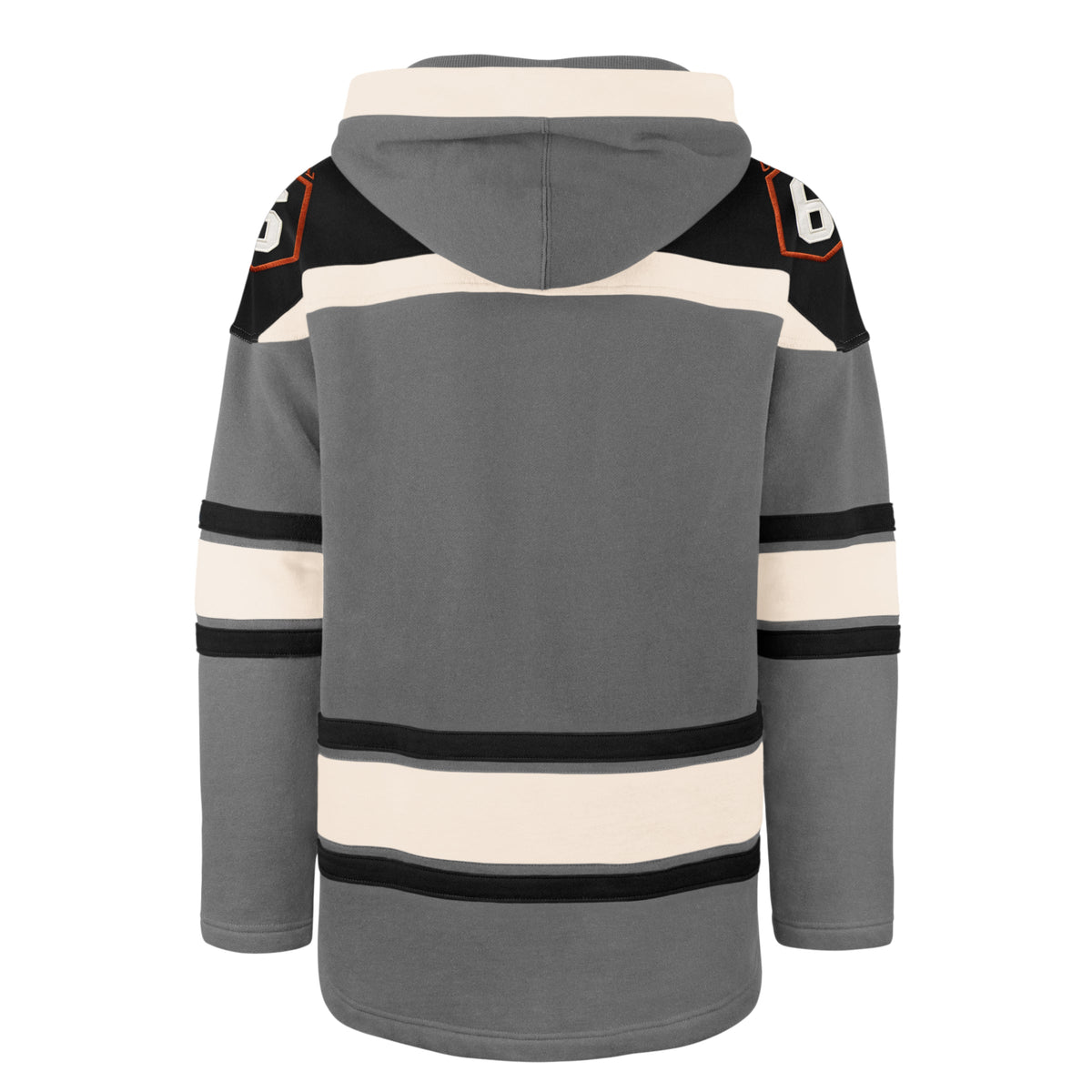 Original Six NHL 47 Brand Men Grey Heavyweight Vintage Lacer Hoodie product image 2, provided for visual reference and