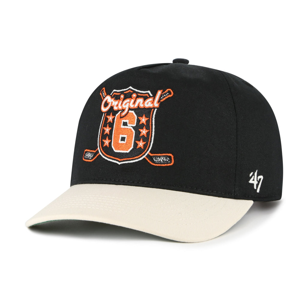 Original Six NHL 47 Brand Men Black/Natural Cross Sticks Hitch Adjustable Hat product image 1, provided for visual reference
