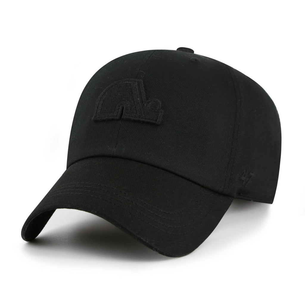 Quebec Nordiques NHL 47 Brand Men Black on Black Contemporary Clean Up Adjustable Hat product image 4, provided for visual