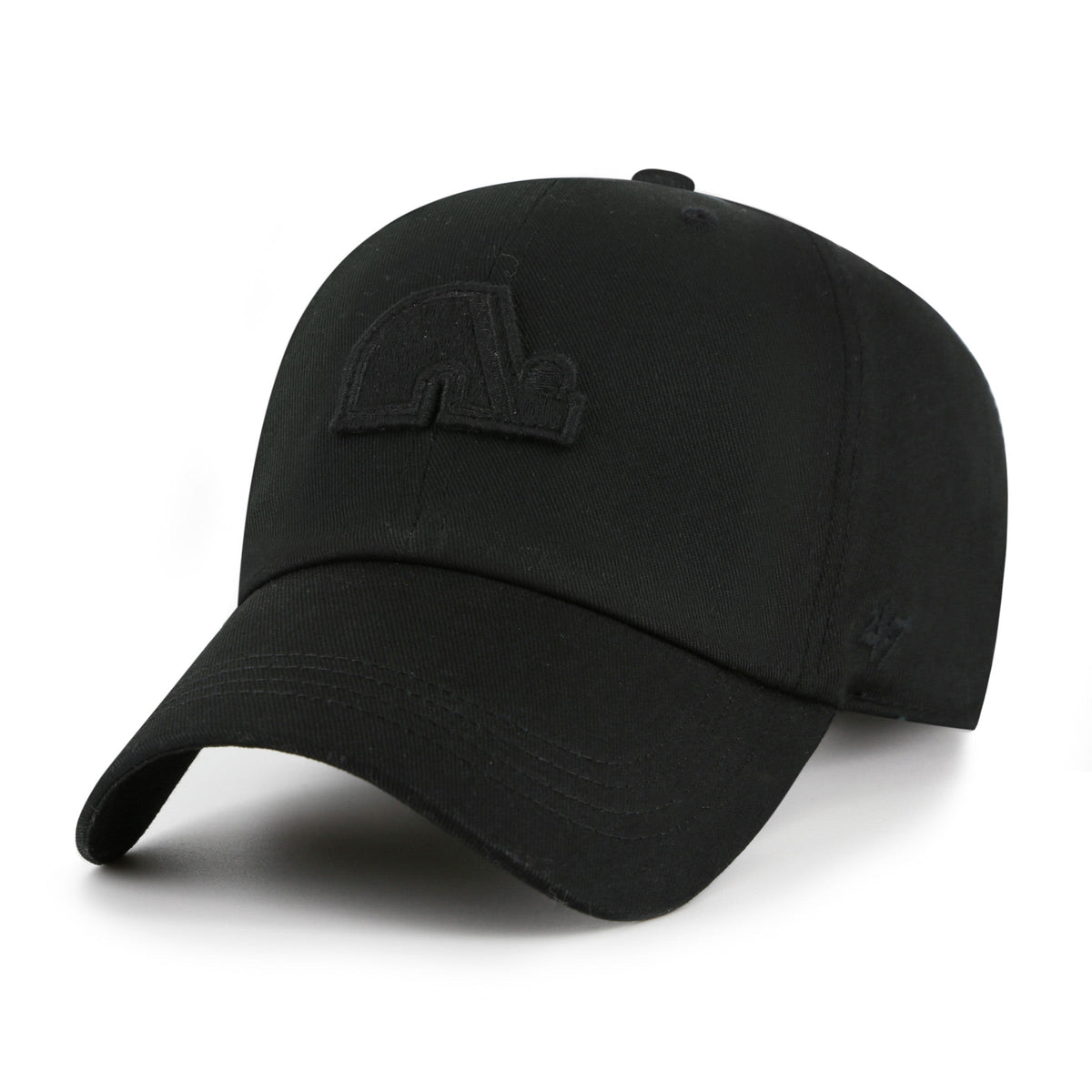 Quebec Nordiques NHL 47 Brand Men Black on Black Contemporary Clean Up Adjustable Hat product image 4, provided for visual