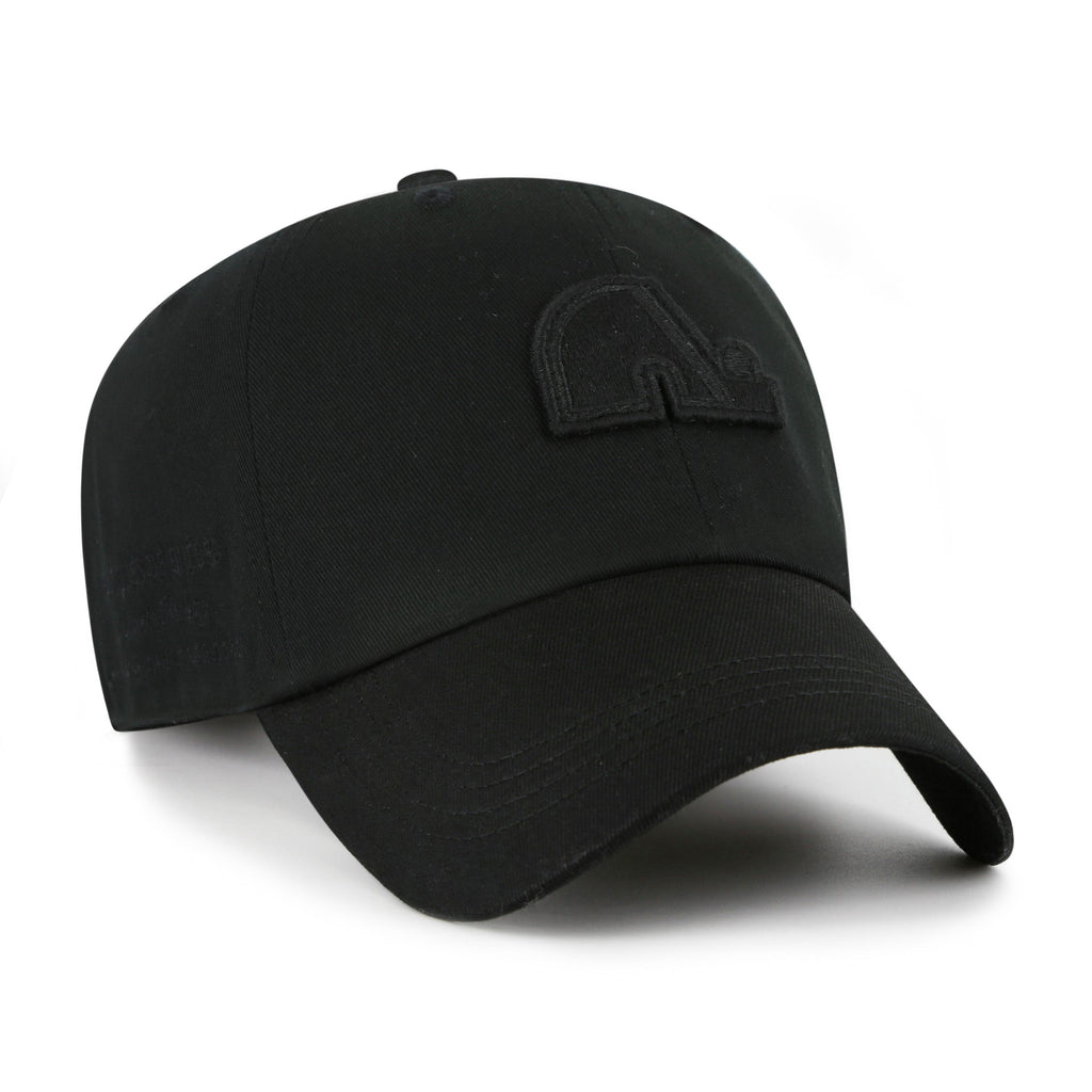 Quebec Nordiques NHL 47 Brand Men Black on Black Contemporary Clean Up Adjustable Hat product image 1, provided for visual