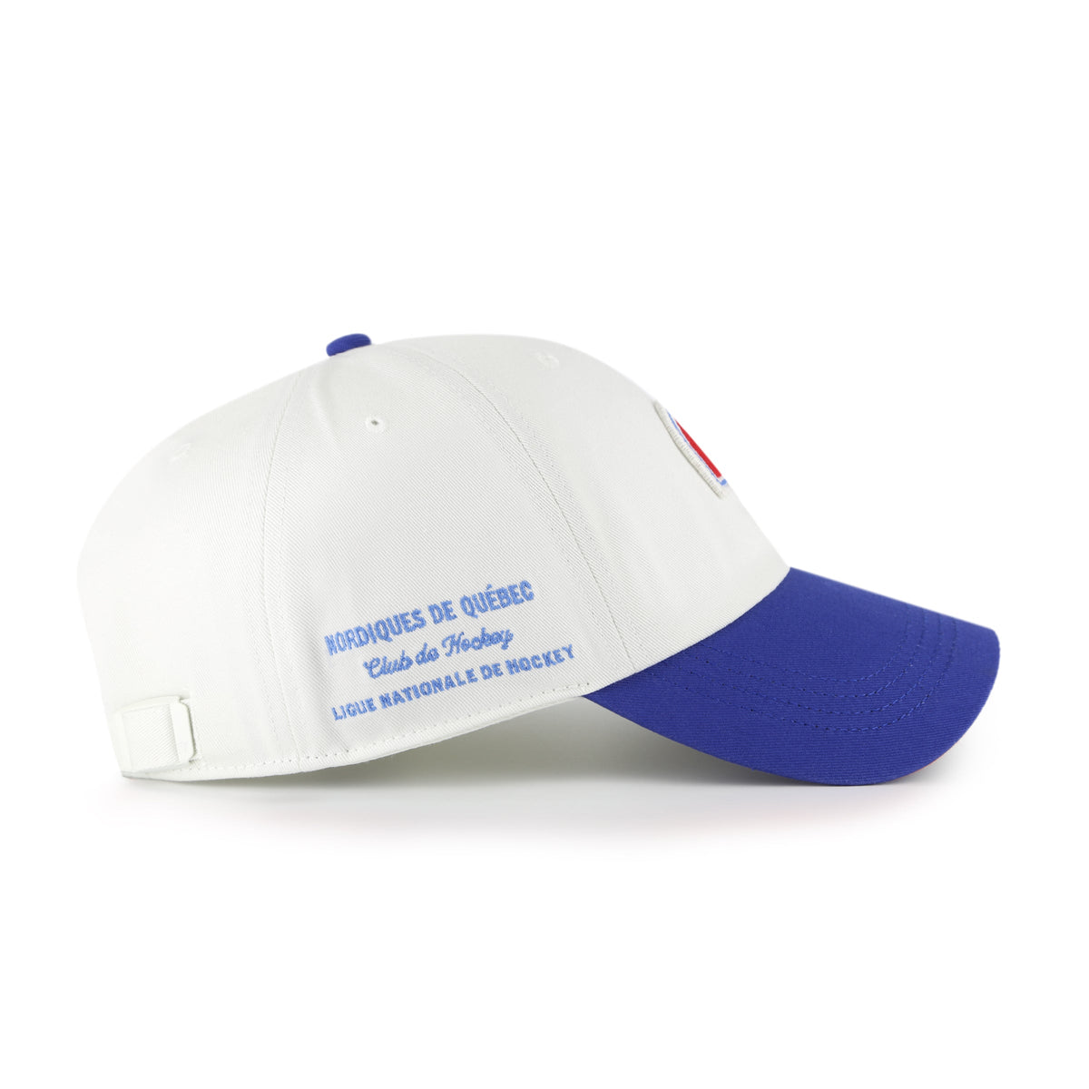 Quebec Nordiques NHL 47 Brand Men White Royal Contemporary Two Tone Clean Up Adjustable Hat product image 3, provided for