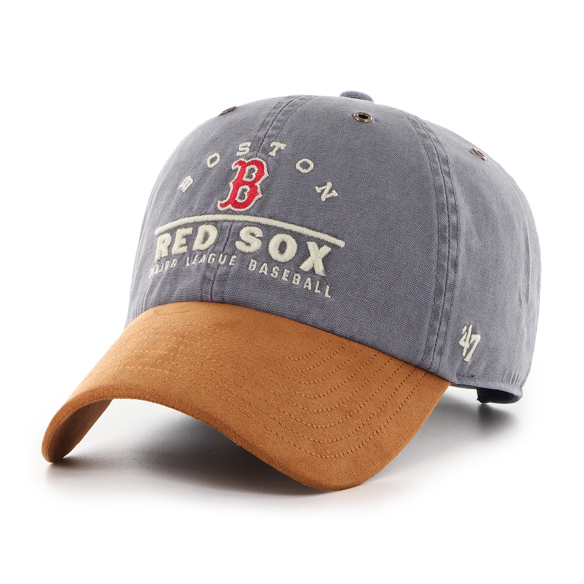 Boston Red Sox MLB 47 Brand Men Grey Windham Suede Clean Up Adjustable Hat product image 1, provided for visual reference