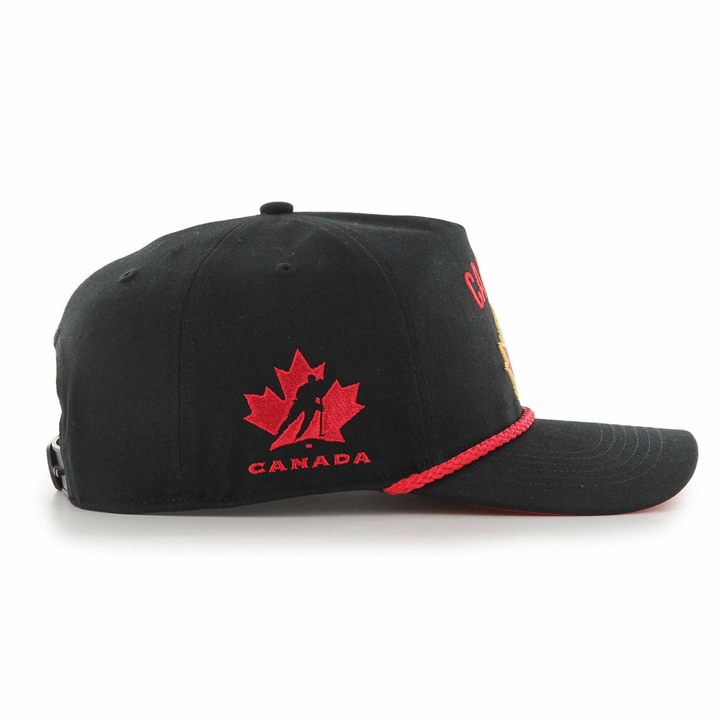 Hockey Canada IIHF 47 Brand Men Black One Leaf Sure Shot Hitch Snapback Hat product image 4, provided for visual reference