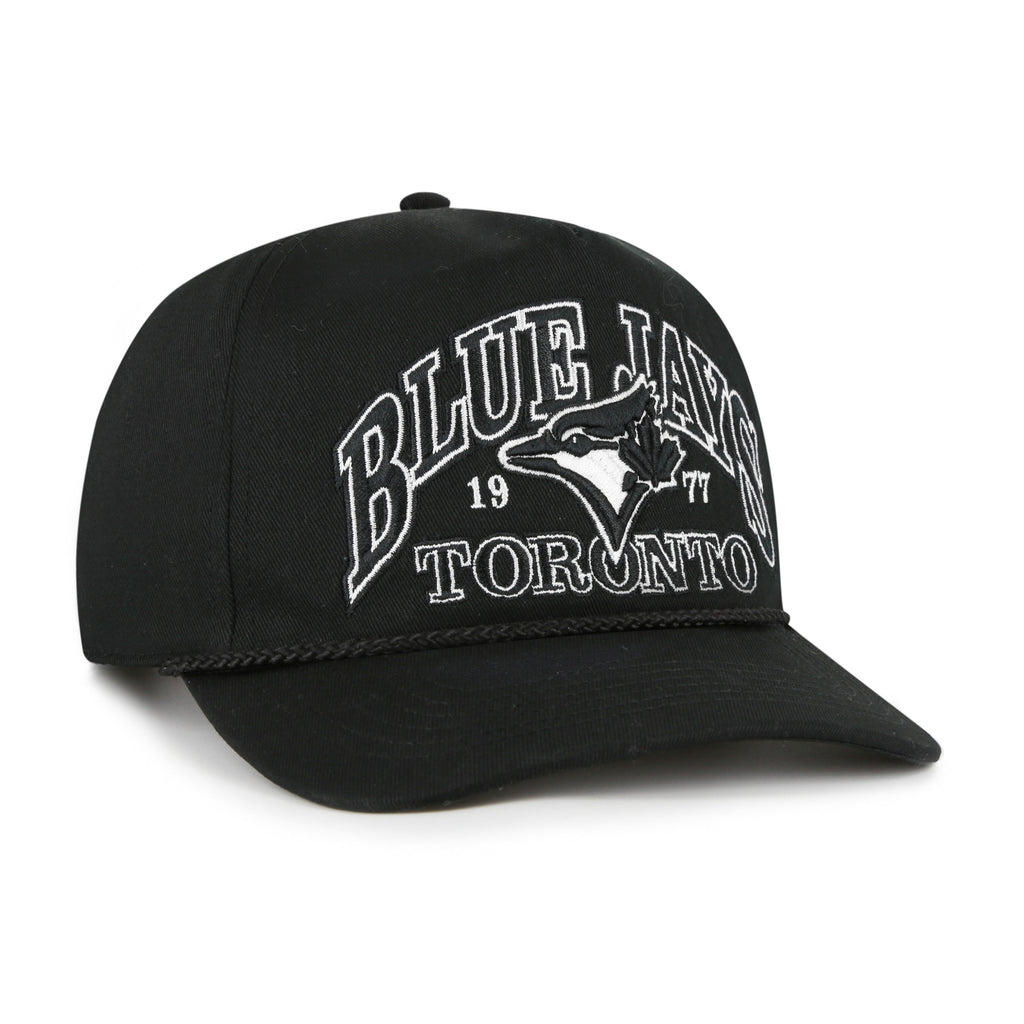 Toronto Blue Jays MLB 47 Brand Men Black Break Wood Hitch Snapback Hat product image 3, provided for visual reference and