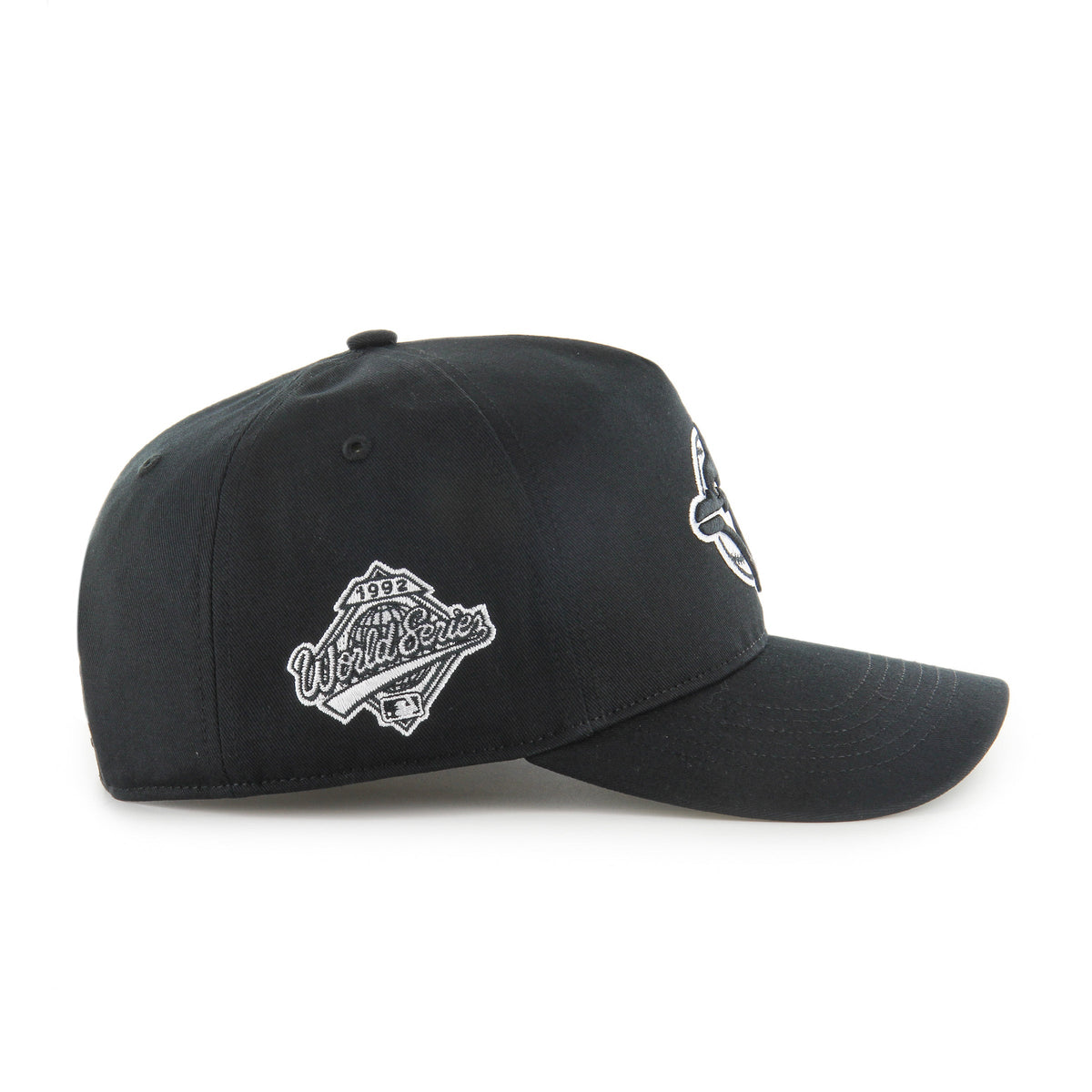 Toronto Blue Jays MLB 47 Brand Men Black & White Sure Shot Hitch Adjustable Hat product image 4, provided for visual