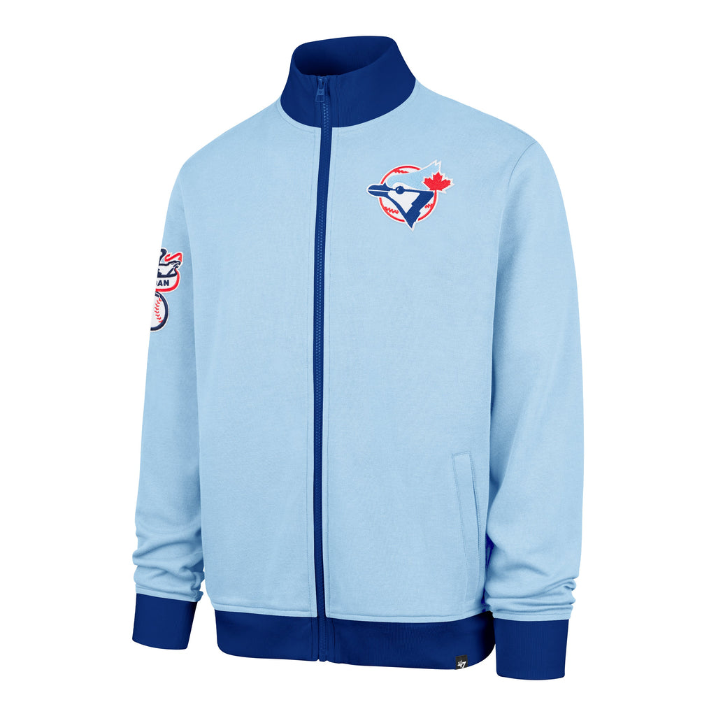 Toronto Blue Jays MLB 47 Brand Men’s Royal Relief Pitcher Pique Track Jacket product image 1, provided for visual reference