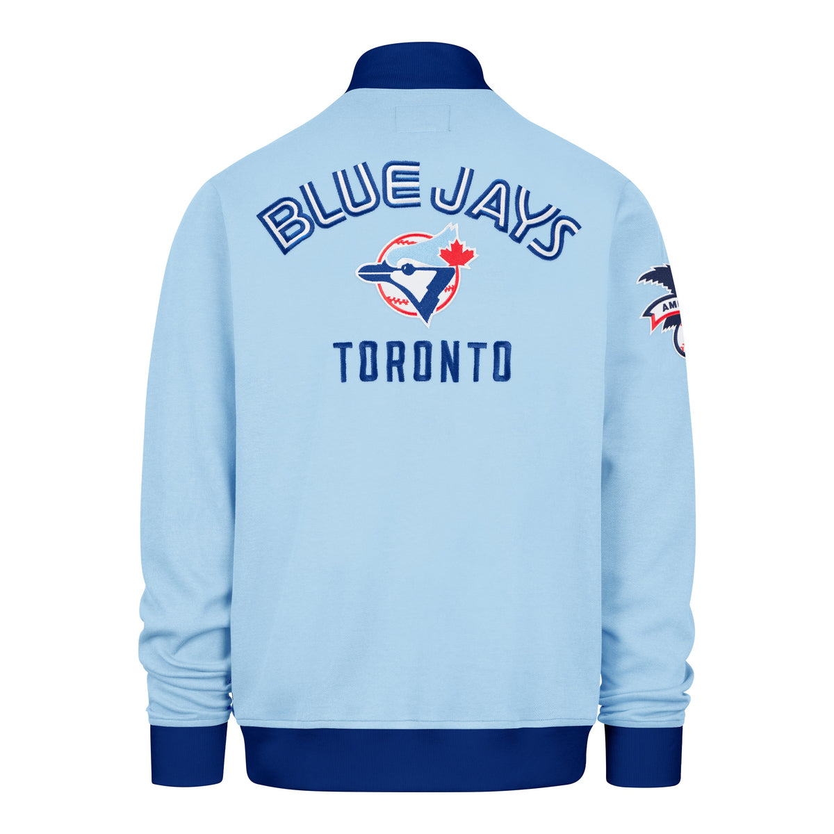 Toronto Blue Jays MLB 47 Brand Men’s Royal Relief Pitcher Pique Track Jacket product image 2, provided for visual reference