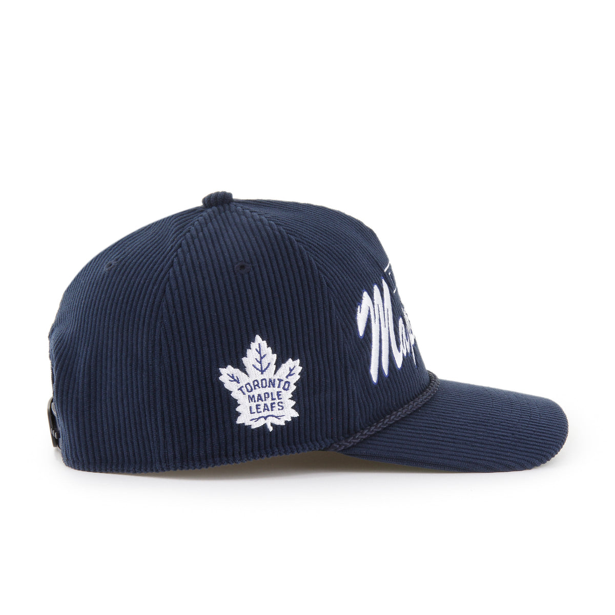 Toronto Maple Leafs NHL 47 Brand Men Navy Double Header Thick Cord Hitch Adjustable Hat product image 4, provided for visual