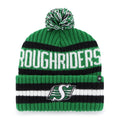 Saskatchewan Roughriders CFL 47 Brand Men Green/Black Bering Cuff Pom Knit product image 1, provided for visual reference