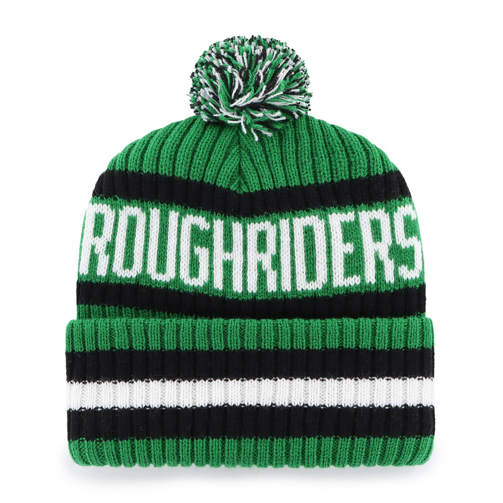 Saskatchewan Roughriders CFL 47 Brand Men Green/Black Bering Cuff Pom Knit product image 2, provided for visual reference