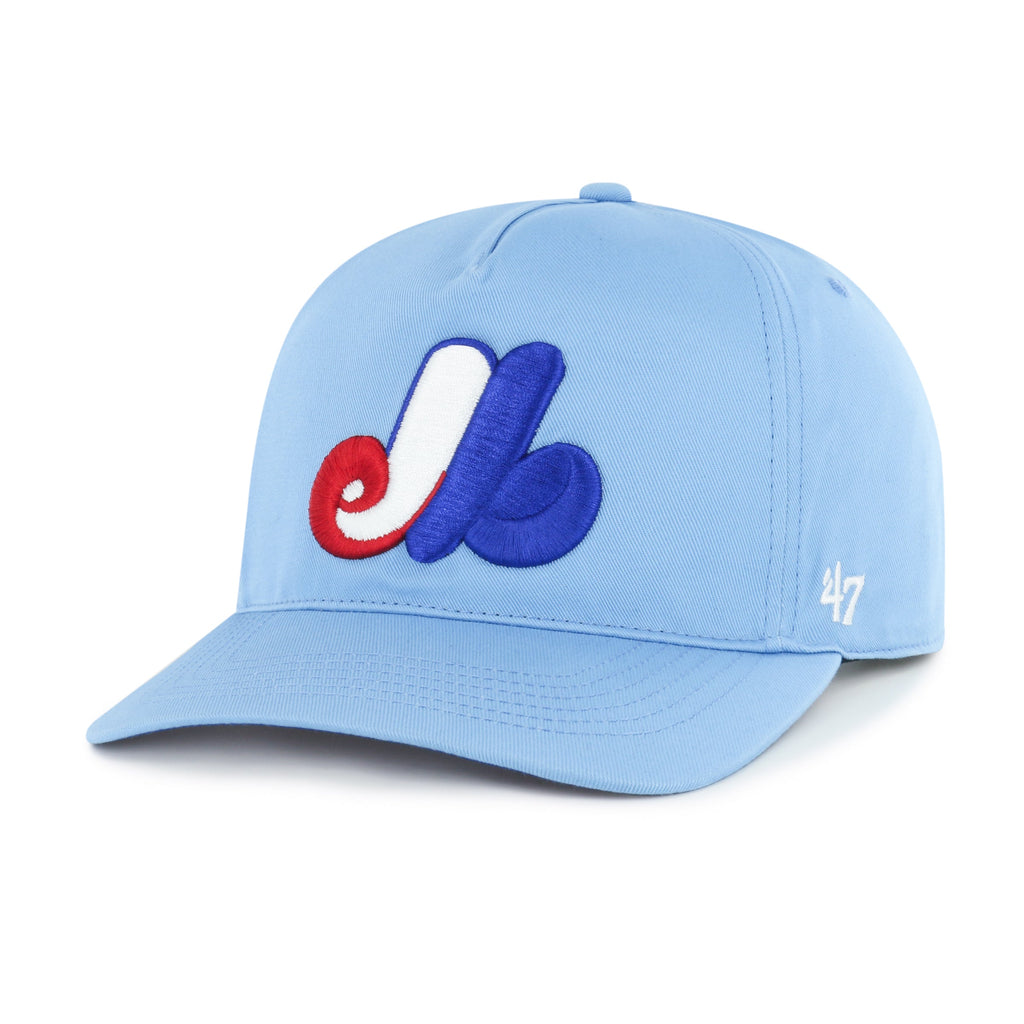 Montreal Expos MLB 47 Brand Men Light Blue Hitch Snapback Hat product image 1, provided for visual reference and product
