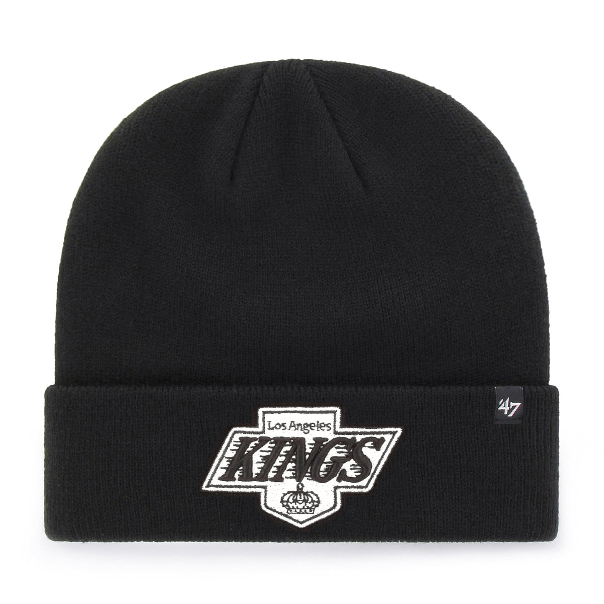 Los Angeles Kings NHL 47 Brand Men Black Attitude Raised Cuff Knit Beanie product image 1, provided for visual reference and