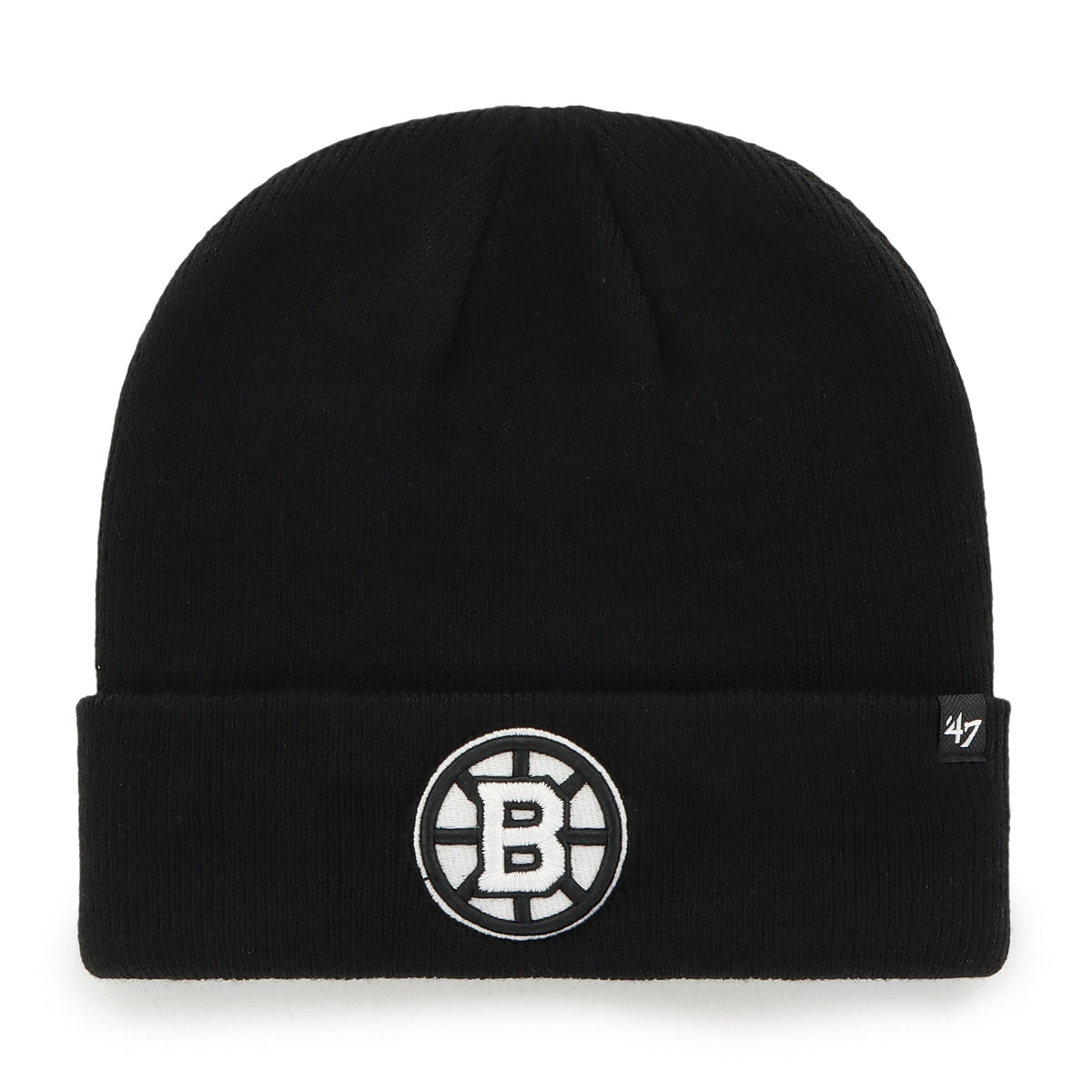 Boston Bruins NHL 47 Brand Men Black Attitude Raised Cuff Knit Beanie product image 1, provided for visual reference and