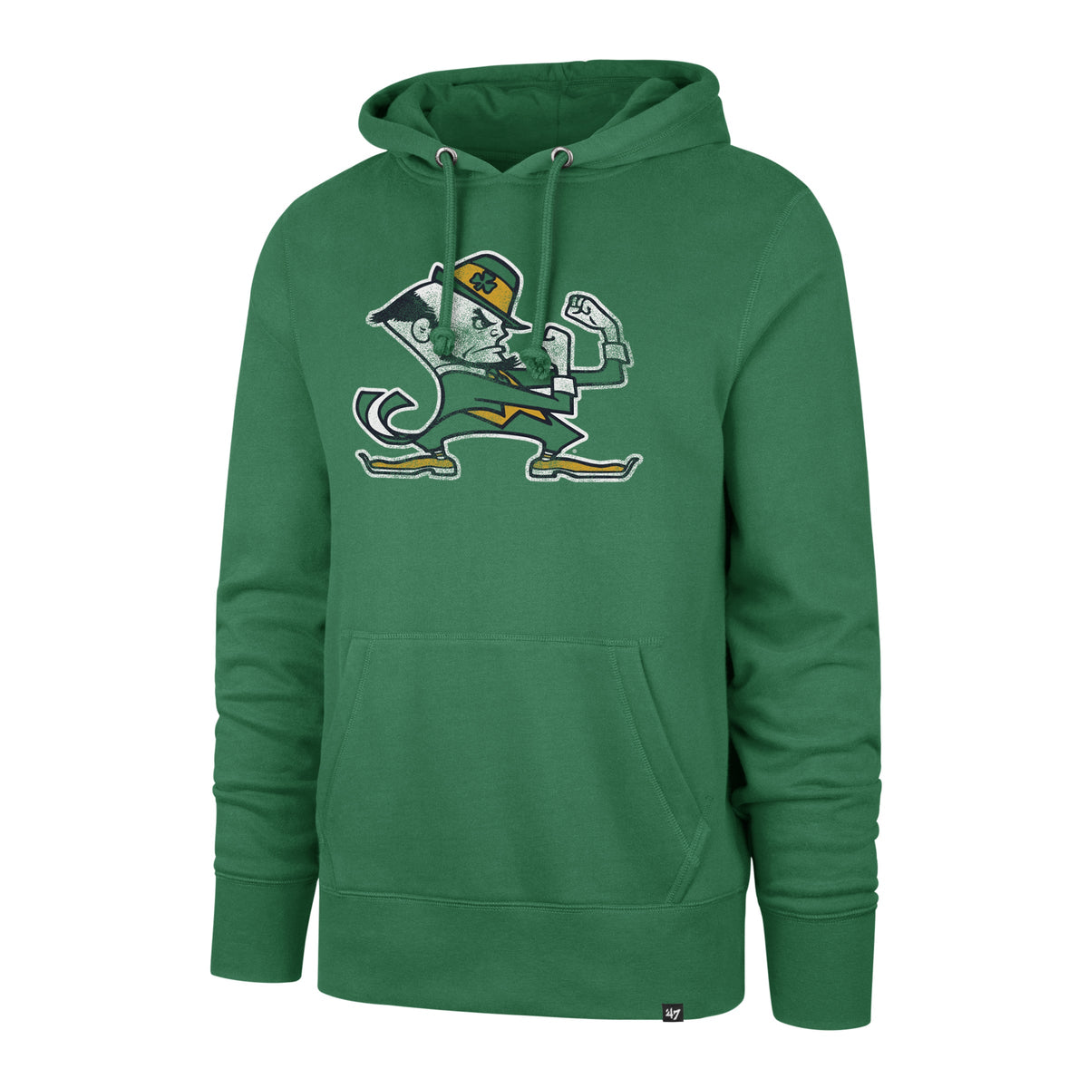 Notre Dame Fighting Irish NCAA 47 Brand Men Green Imprint Distressed Logo Headline Pullover Hoodie product image 1, provided