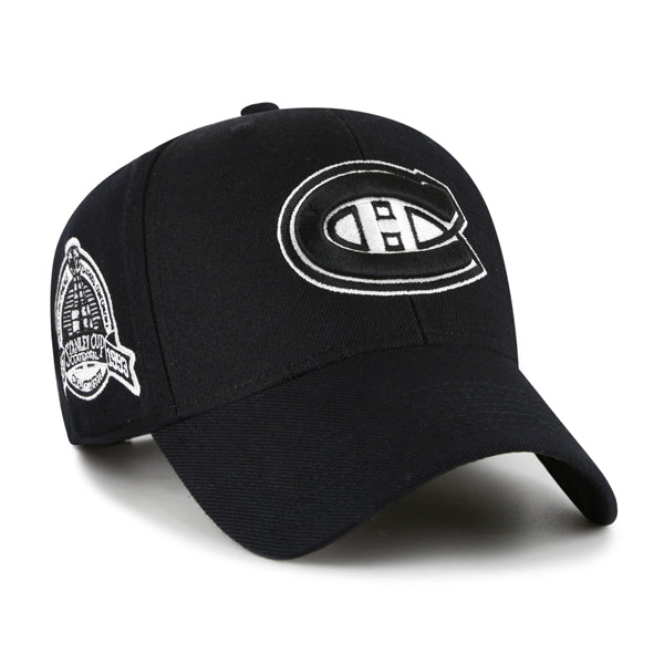 Montreal Canadiens NHL 47 Brand Men Black White MVP Sure Shot Snapback product image 1, provided for visual reference and