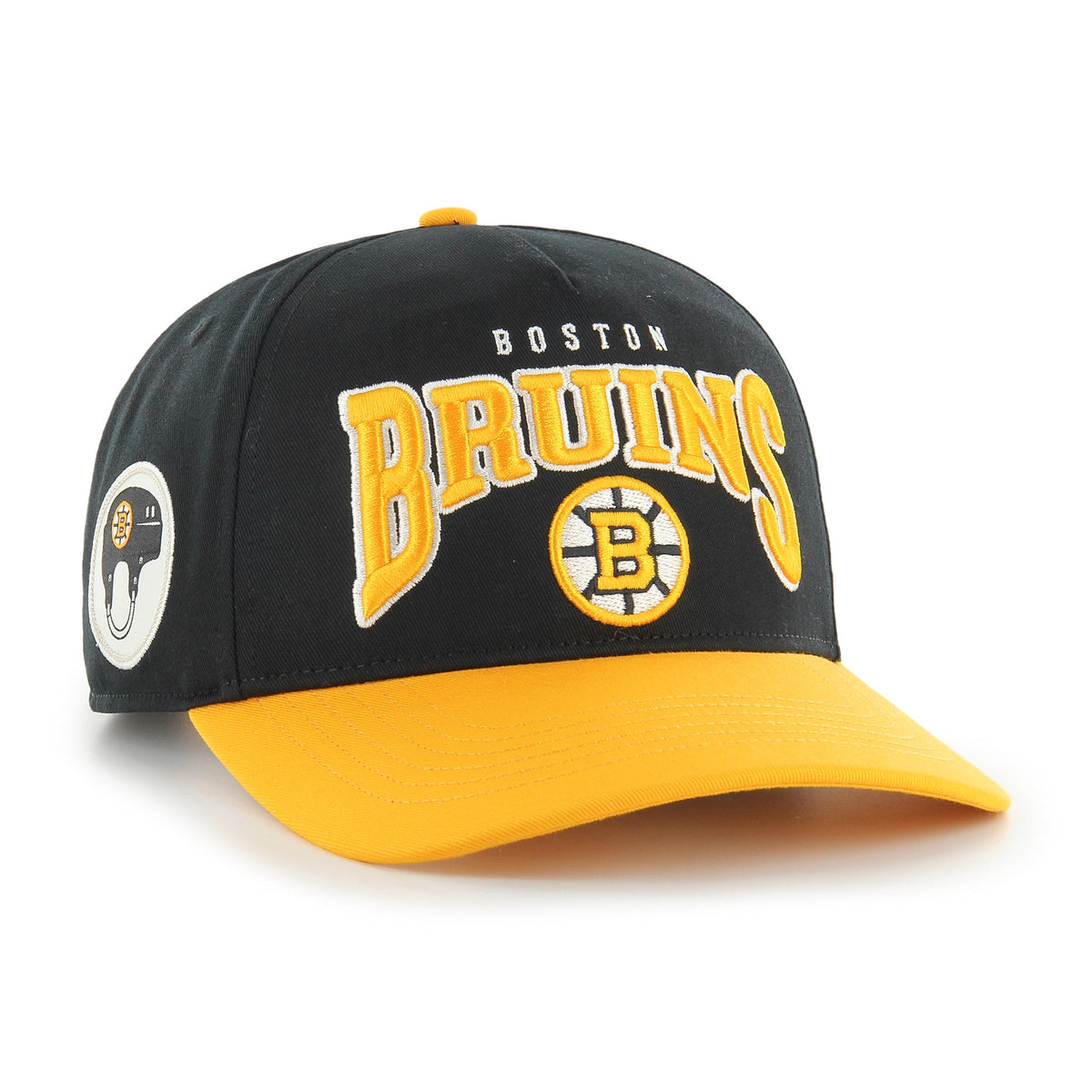Boston Bruins NHL 47 Brand Men Black Hard Hat Arch Hitch Snapback Hat product image 1, provided for visual reference and