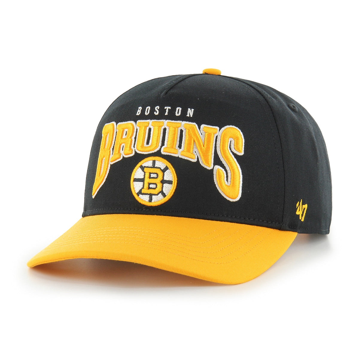 Boston Bruins NHL 47 Brand Men Black Hard Hat Arch Hitch Snapback Hat product image 4, provided for visual reference and