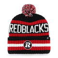Ottawa Red Blacks CFL 47 Brand Men Red/Black Bering Cuff Pom Knit product image 1, provided for visual reference and product