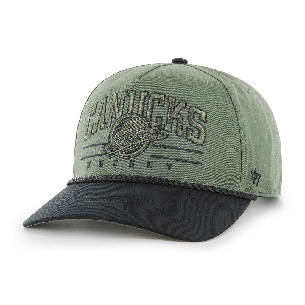 Vancouver Canucks NHL 47 Brand Men Green Roscoe Rope Option Hitch Adjustable Hat product image 1, provided for visual