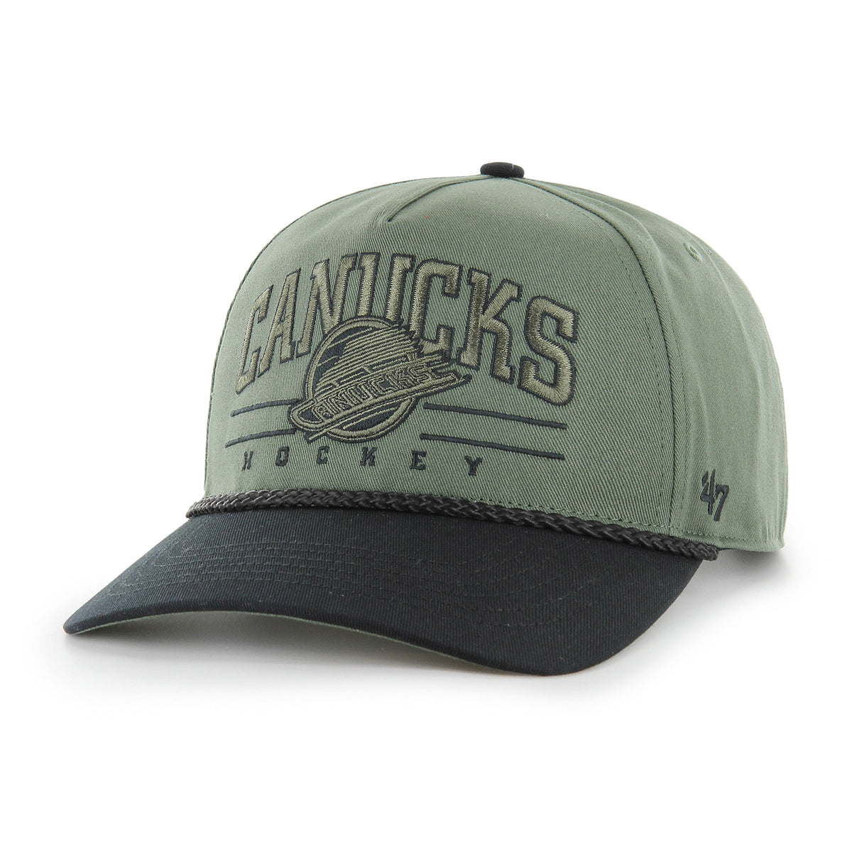 Vancouver Canucks NHL 47 Brand Men Green Roscoe Rope Option Hitch Adjustable Hat product image 1, provided for visual