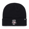 Wisconsin Badgers NCAA 47 Brand Men Black Raised Cuff Knit Hat product image 1, provided for visual reference and product