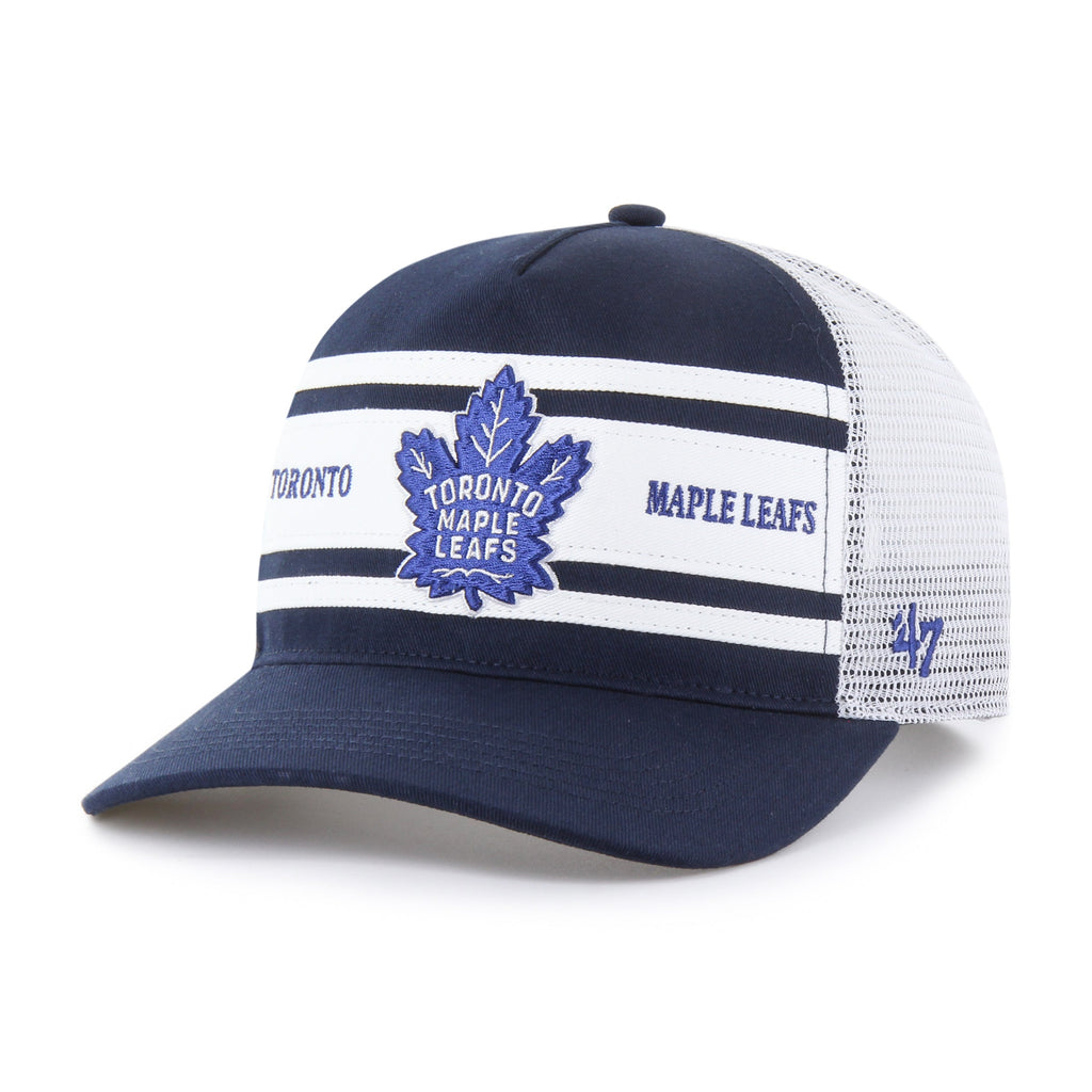 Toronto Maple Leafs NHL 47 Brand Men Navy/White Super Stripe Hitch Trcuker Hat product image 1, provided for visual