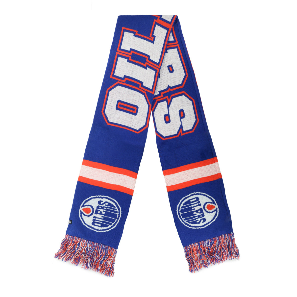 Edmonton Oilers NHL 47 Brand Men Royal Breakaway Knit Scarf product image 1, provided for visual reference and product