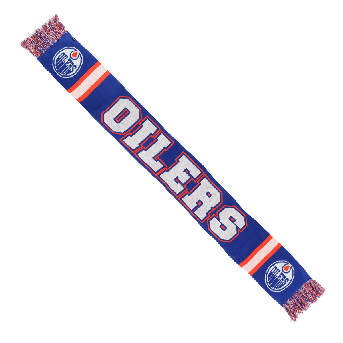 Edmonton Oilers NHL 47 Brand Men Royal Breakaway Knit Scarf product image 2, provided for visual reference and product