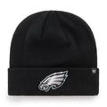 Philadelphia Eagles NFL 47 Brand Men Black Raised Cuff Knit Hat product image 1, provided for visual reference and product