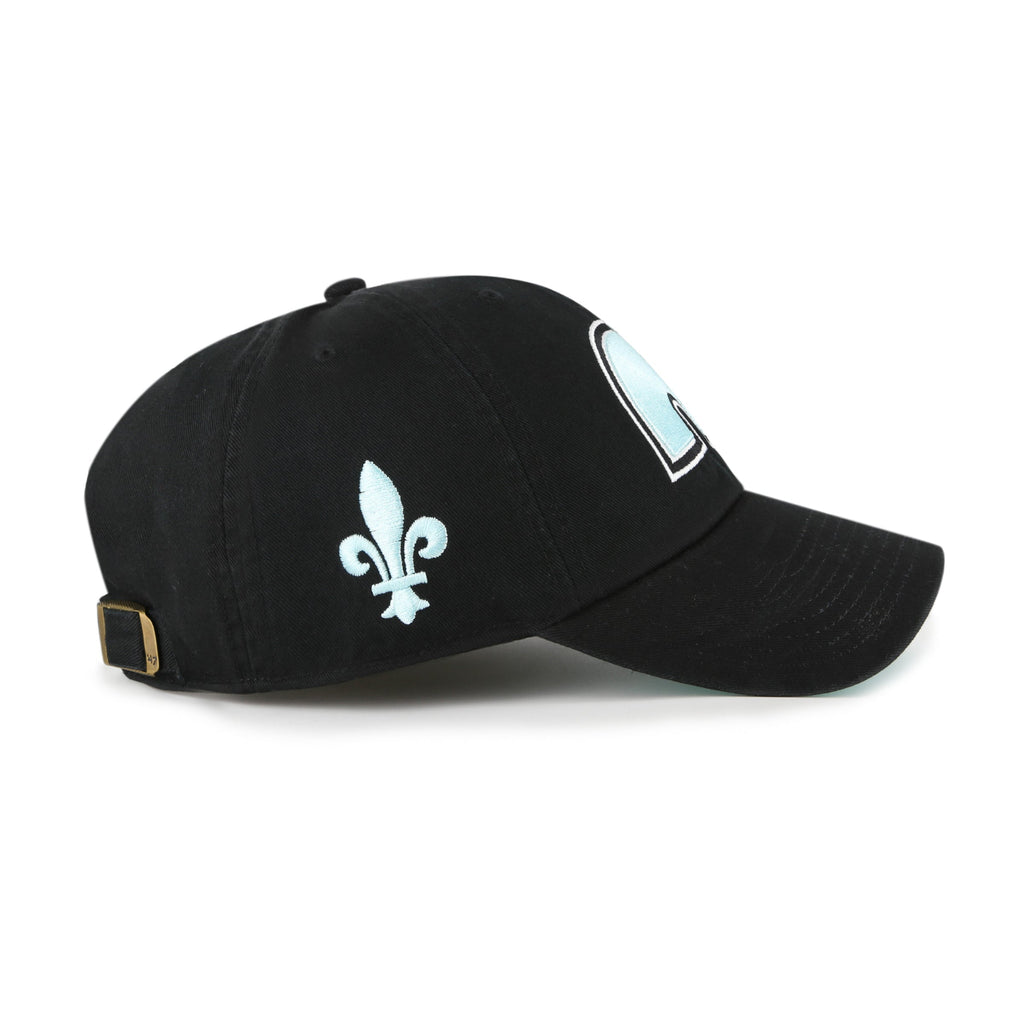Quebec Nordiques NHL 47 Brand Men Black Mint Double Under Clean Up Adjustable Hat product image 5, provided for visual