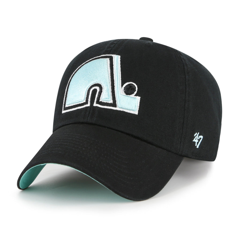 Quebec Nordiques NHL 47 Brand Men Black Mint Double Under Clean Up Adjustable Hat product image 4, provided for visual