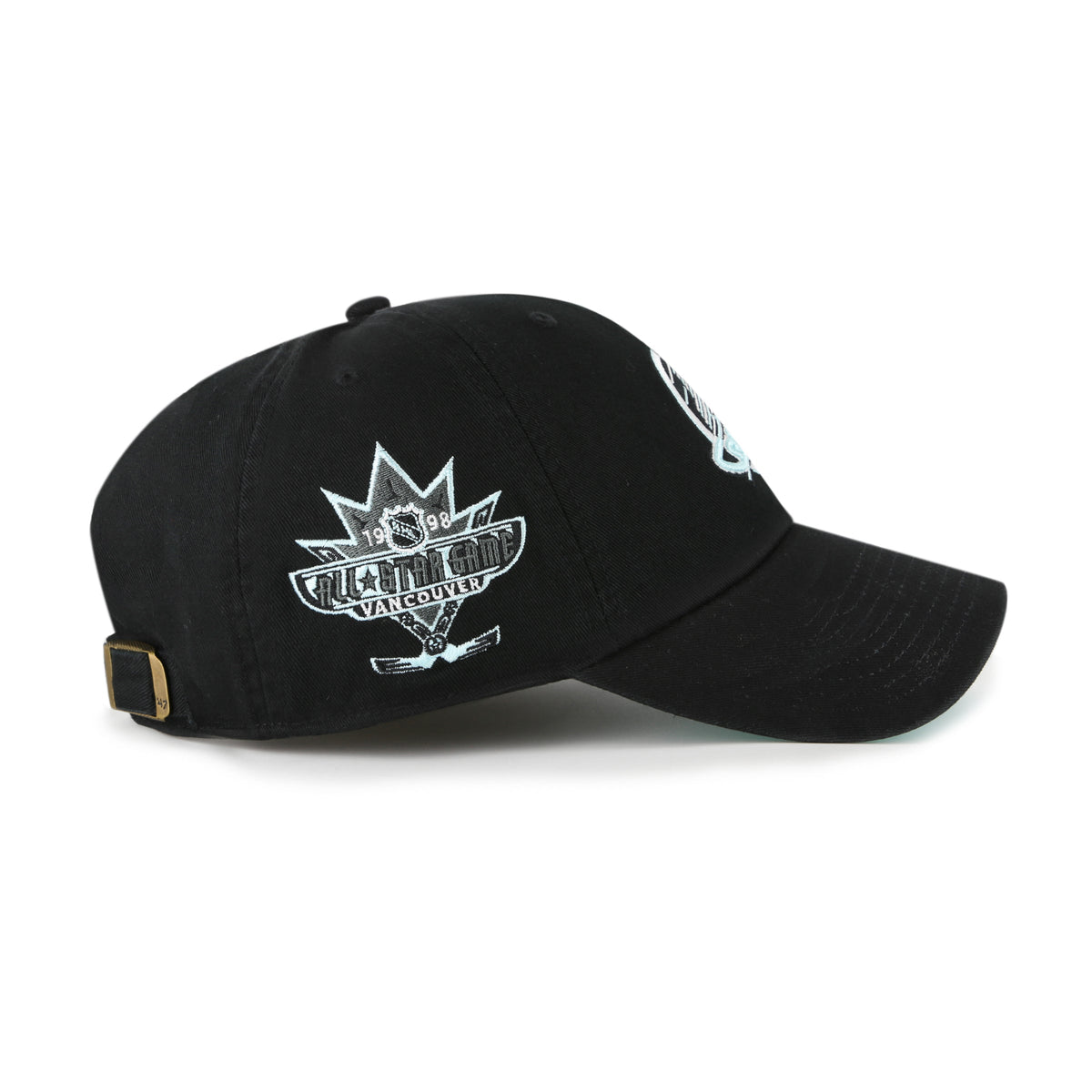 Vancouver Canucks NHL 47 Brand Men Black Mint Double Under Clean Up Adjustable Hat product image 5, provided for visual