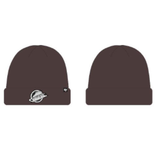 Vancouver Canucks NHL 47 Brand Men Dark Chocolate Raised Cuff Knit Beanie product image 1, provided for visual reference and