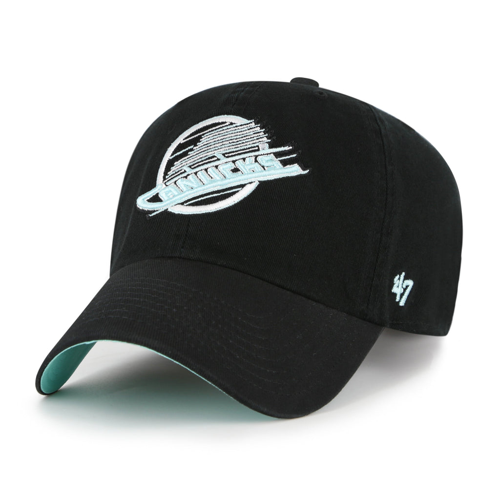 Vancouver Canucks NHL 47 Brand Men Black Mint Double Under Clean Up Adjustable Hat product image 4, provided for visual