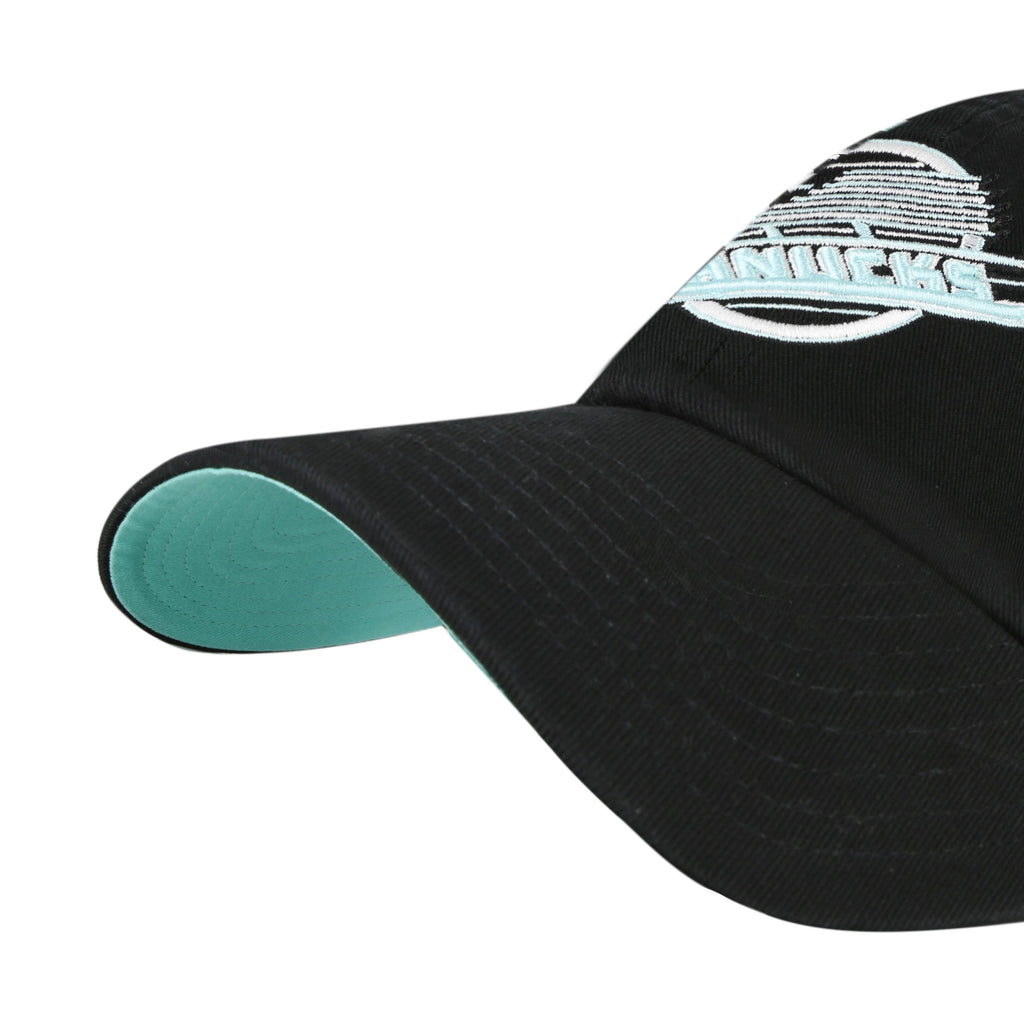 Vancouver Canucks NHL 47 Brand Men Black Mint Double Under Clean Up Adjustable Hat product image 3, provided for visual