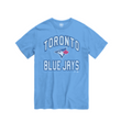 Toronto Blue Jays MLB 47 Brand Men Light Blue Play Action T-Shirt product image 1, provided for visual reference and product