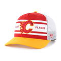 Calgary Flames NHL 47 Brand Men Red/Yellow Super Stripe Hitch Adjustable Hat product image 1, provided for visual reference