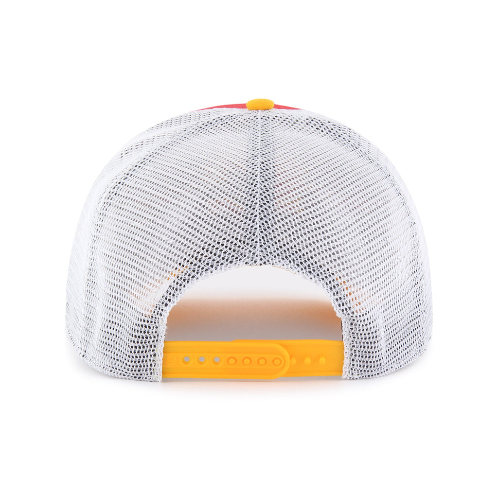 Calgary Flames NHL 47 Brand Men Red/Yellow Super Stripe Hitch Adjustable Hat product image 2, provided for visual reference