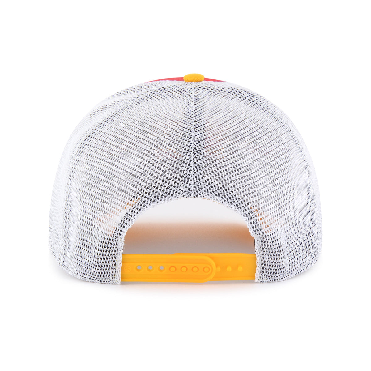 Calgary Flames NHL 47 Brand Men Red/Yellow Super Stripe Hitch Adjustable Hat product image 2, provided for visual reference